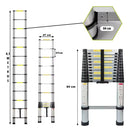 Escada Telescópica Reta Retrátil 14 Degraus 4.1 Metros Inox