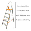 Escada Alumínio Mega Cobre 5 Degraus