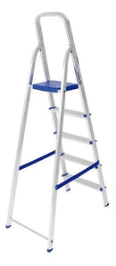 Escada 5 Degraus Alumínio Tesoura Doméstica Reforçada