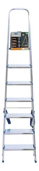 Escada Alumínio 7 Degraus Tesoura Capacidade 120 Kg