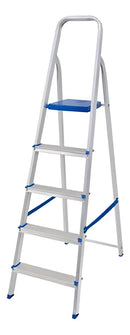 Escada 5 Degraus Alumínio Tesoura Doméstica Reforçada