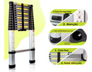 Escada Telescópica Reta Retrátil 14 Degraus 4.1 Metros Inox