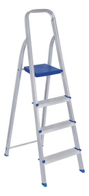 Escada Alumínio 4 Degraus MOR Prateado